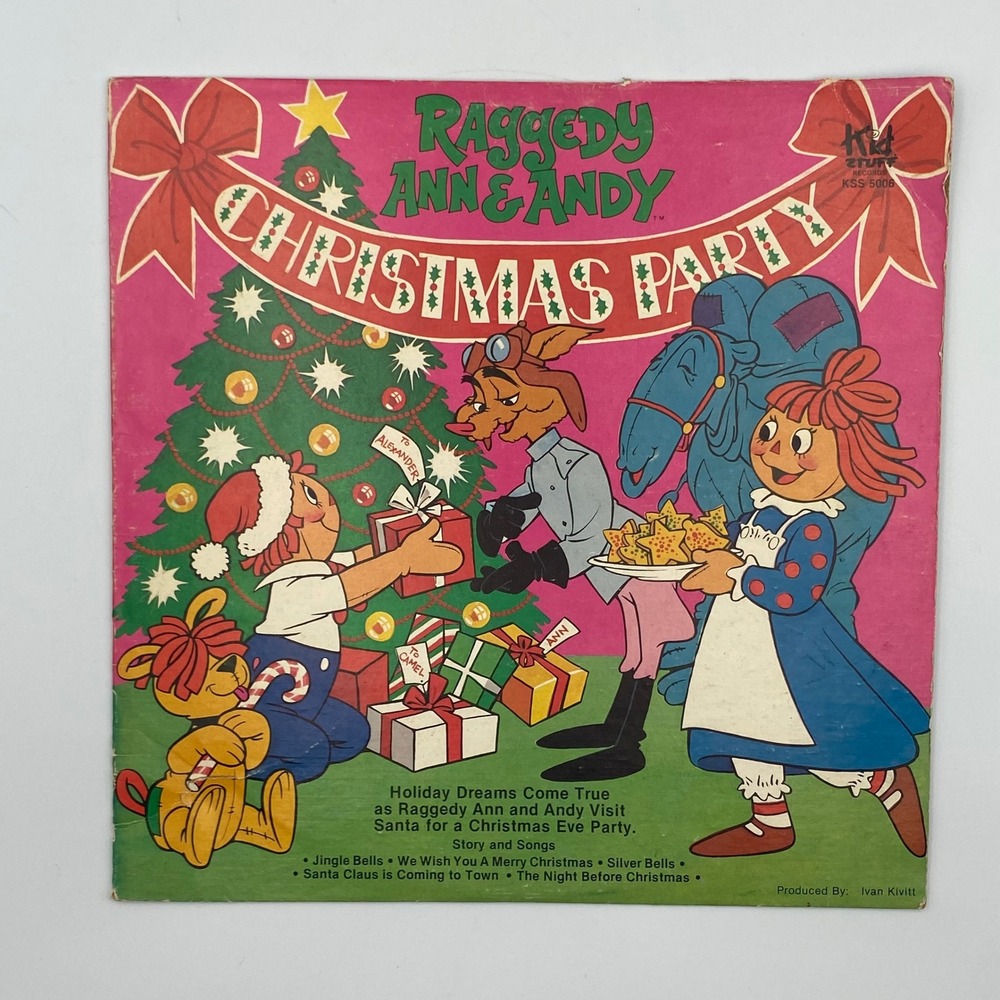 Vintage Raggedy Ann and Andy Christmas Party Vinyl LP Kid Stuff Records KSS 5006